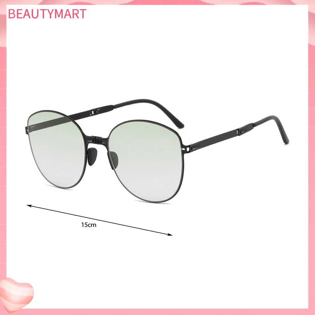 Kính Mát Gọng Kim Loại Tròng Màu Sắc Gradient Chống Tia UV400 Cho Nữ