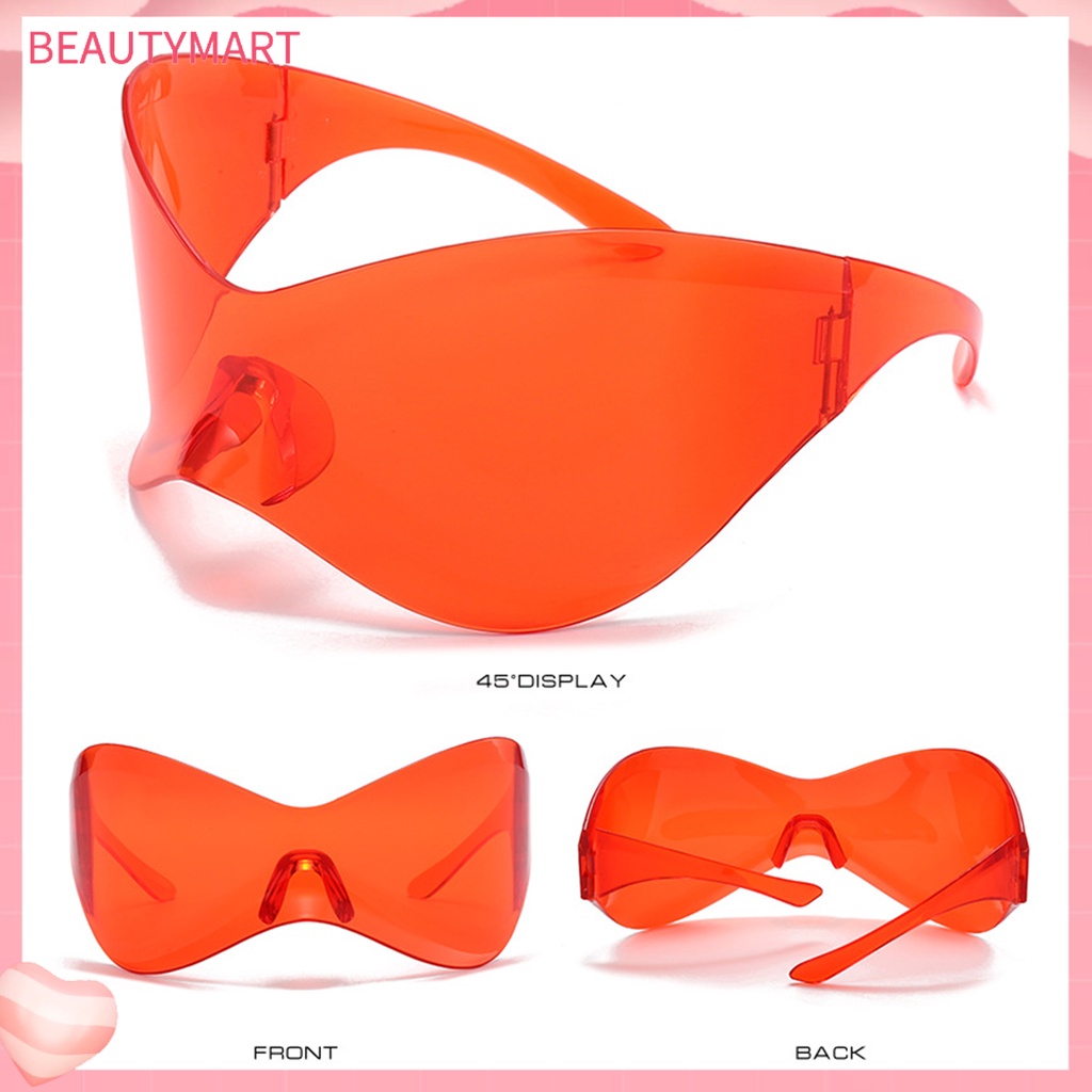 Kính Mát Một Mảnh Không Gọng Trong Suốt Chống Tia UV Phong Cách Punk Dành Cho Nam Nữ