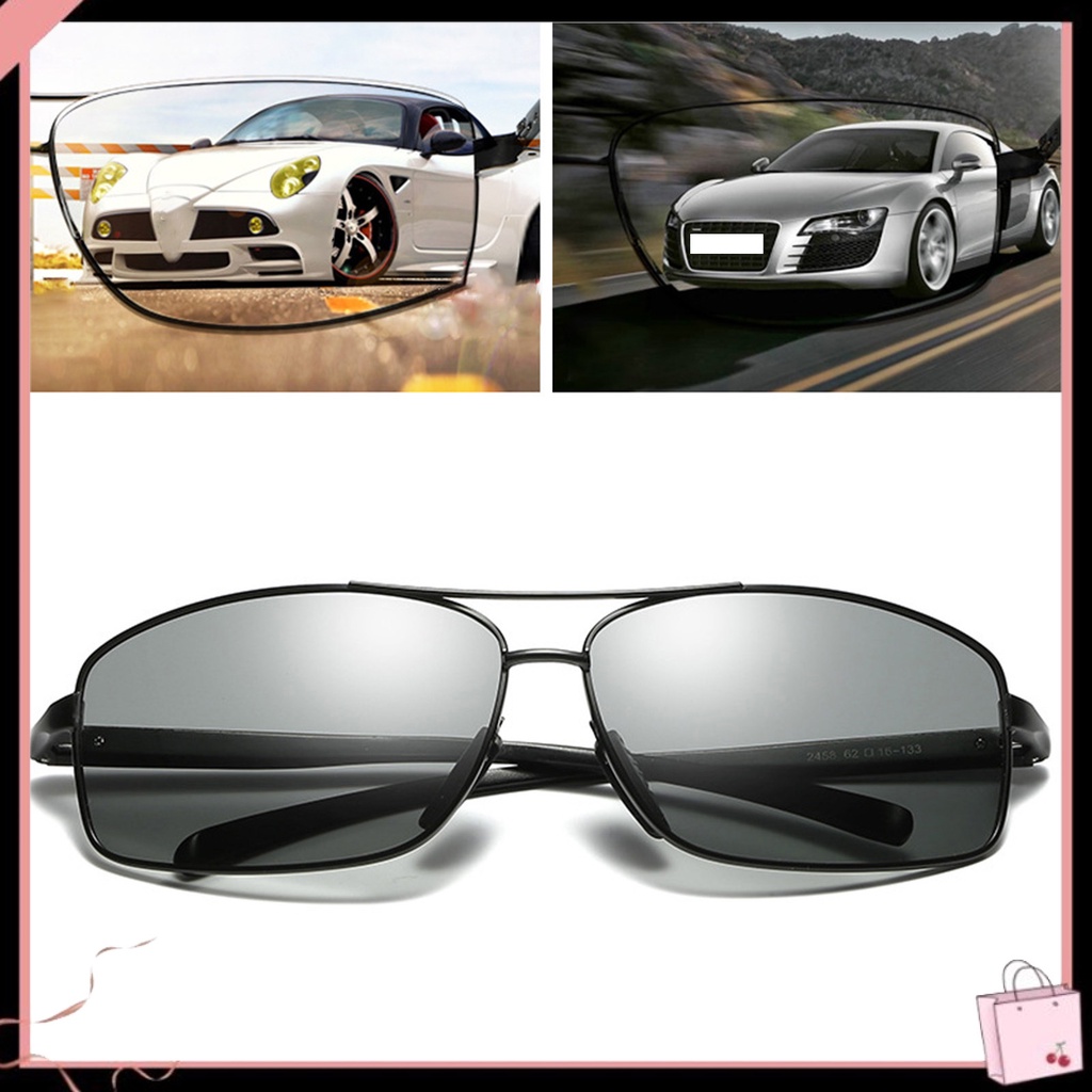 Kính Mát Phân Cực Gọng Kim Loại Chống Chói Thay Đổi Màu Sắc Thời Trang Cho Nam