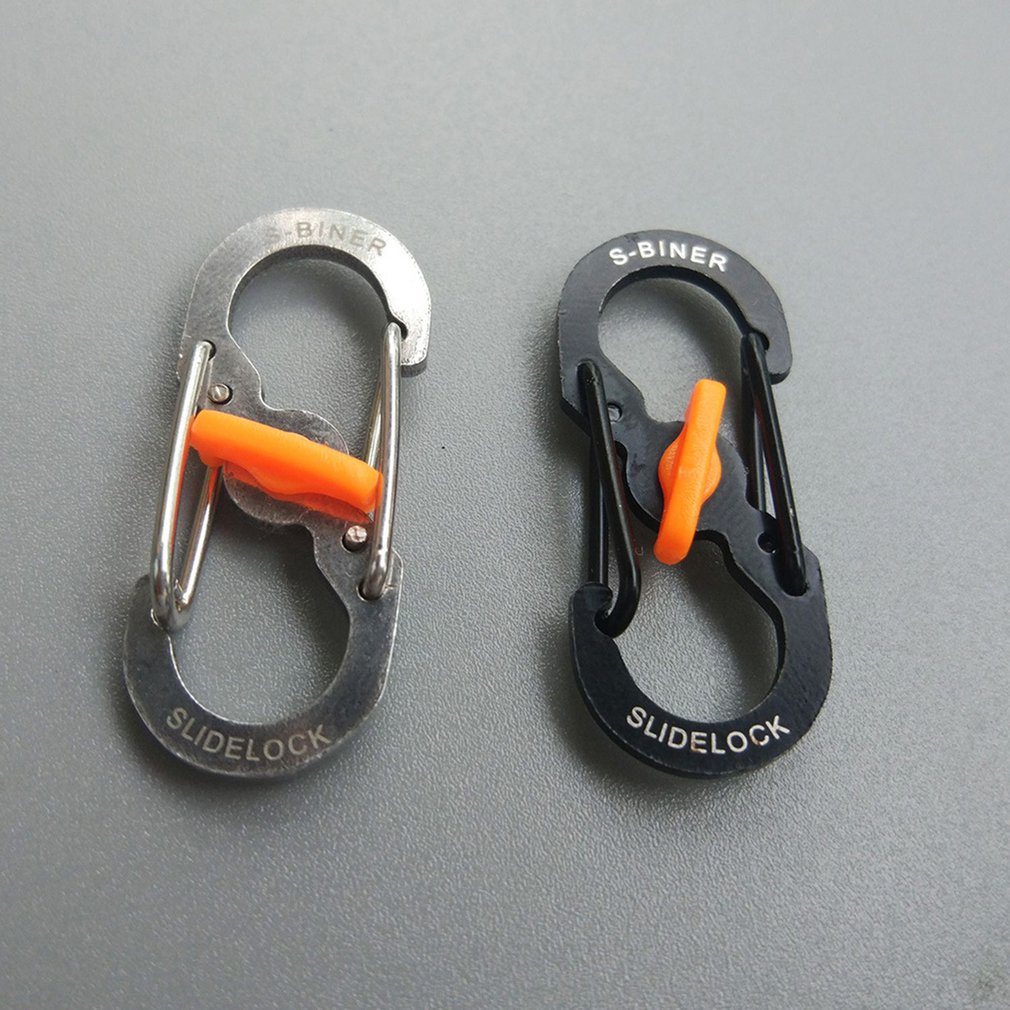 8 Shape Lockable Camping Hiking Outdoor Mountaineerle Hanging Hook Clip Quick Releasele With Lock Stainless Steel [Q/5]