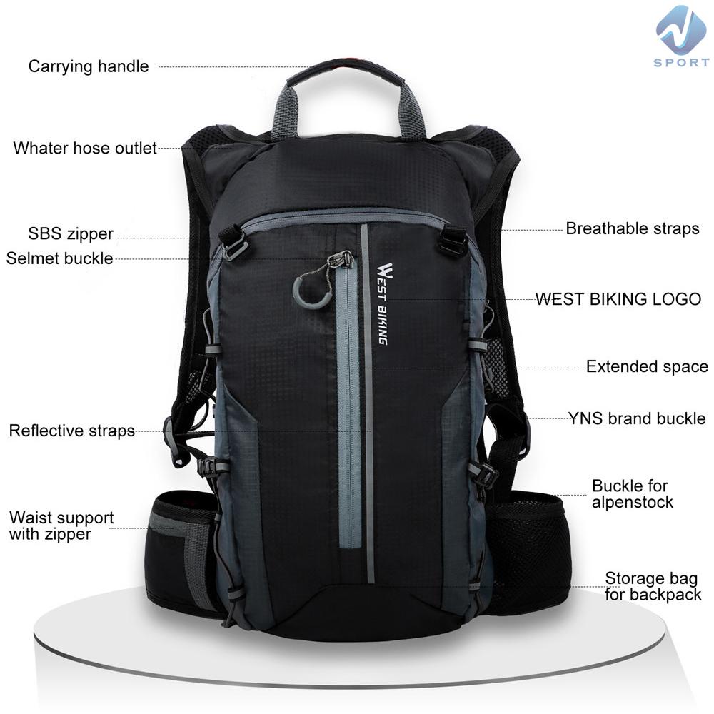 Ba Lô Đạp Xe / Leo Núi Đựng Nước 10L Siêu Nhẹ Thoáng Khí Chống Thấm Nước