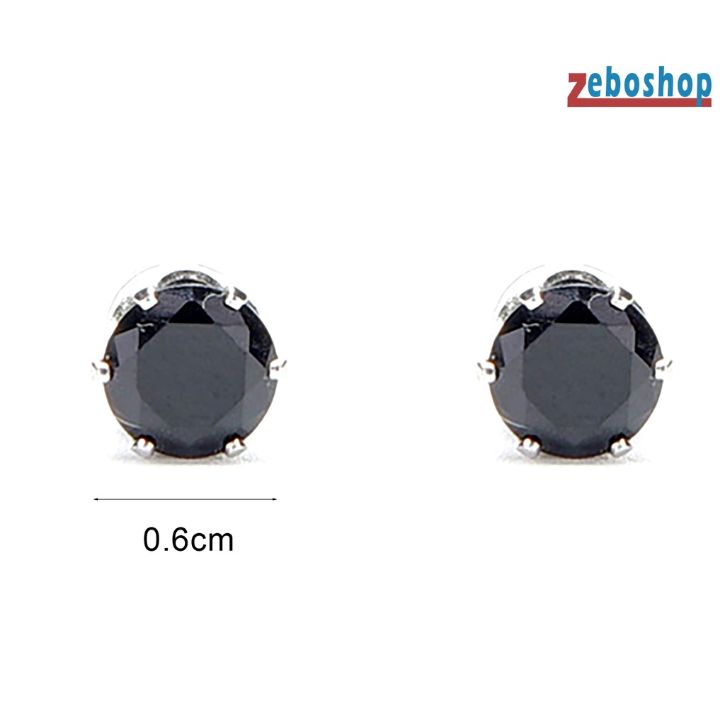 1 Cặp Khuyên Tai Không Xỏ Lỗ Đính Đá Zircon Unisex