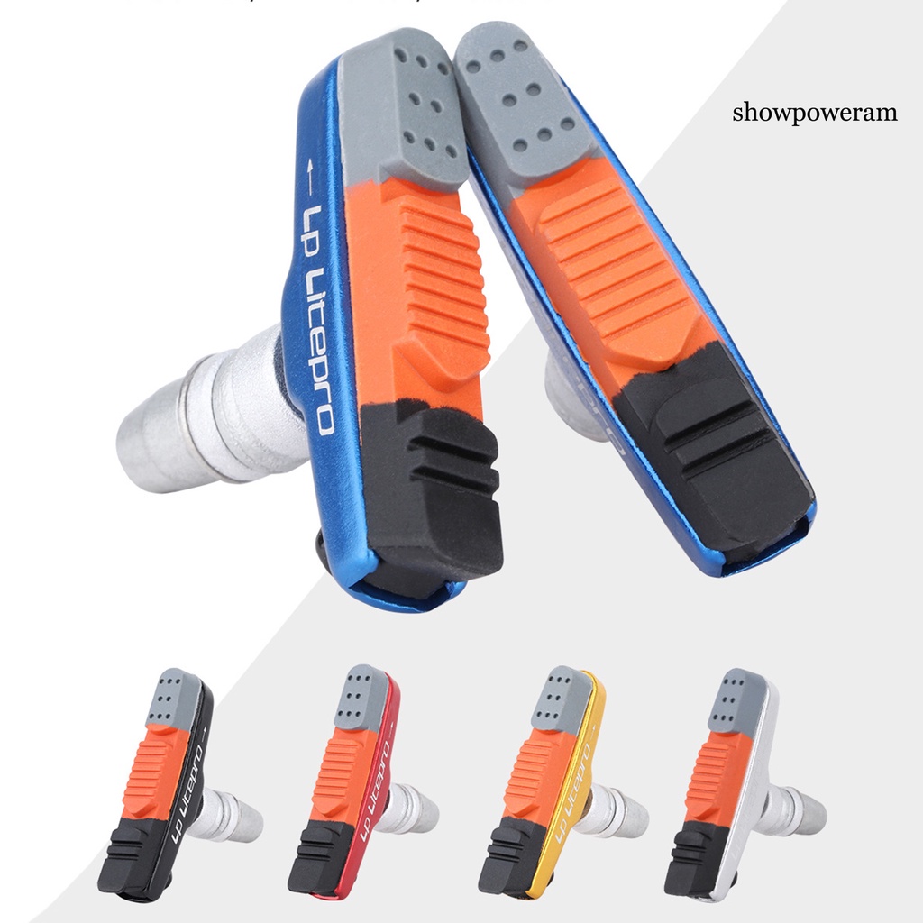 1 Cặp Má Phanh Xe Đạp Hình Chữ V Bằng Cao Su Dày Dặn Giảm Tiếng Ồn Tiện Dụng