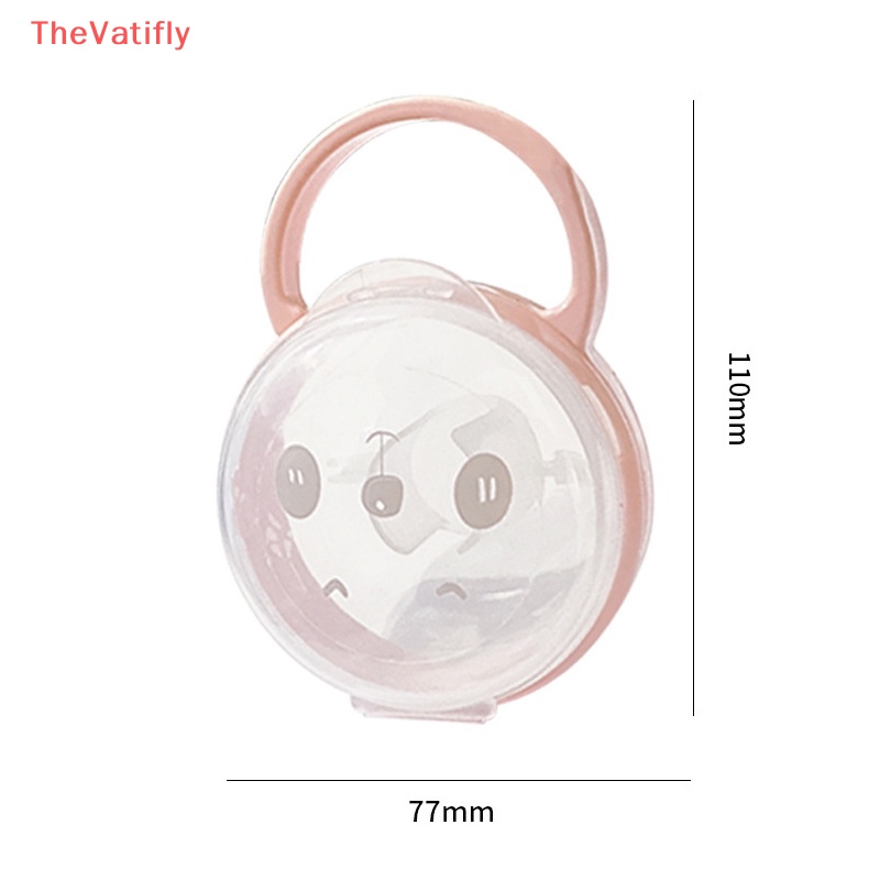 Hộp Đựng Núm Vú Giả Trong Suốt Chống Bụi Có Tay Cầm Họa Tiết Hoạt Hình Cho Bé