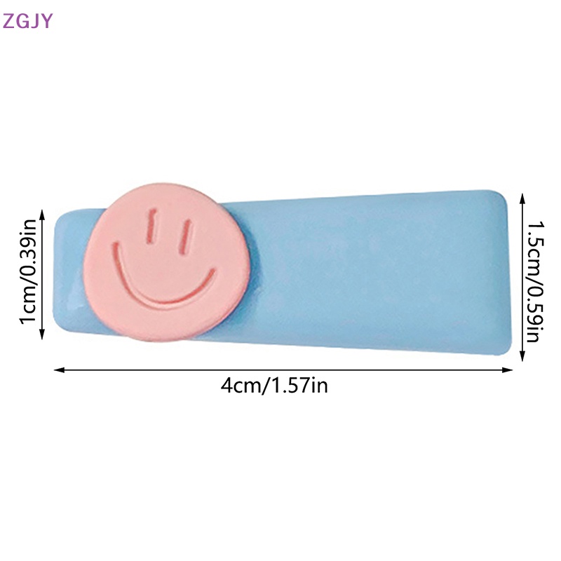 Kẹp Tóc Nhựa Hình Mặt Cười Màu Kẹo Ngọt Thiết Kế Dễ Thương Thời Trang Cho Nữ Mới