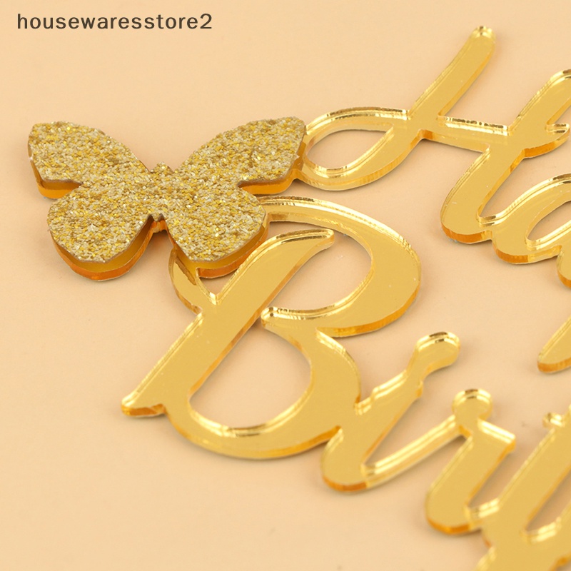 1 Que Cắm Trang Trí Bánh Kem Chữ Happy Birthday Bằng Acrylic 2 Cái