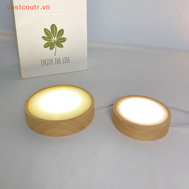 Đế Tròn Trưng Bày Quả Cầu Thủy Tinh Trang Trí Đèn LED Ban Đêm