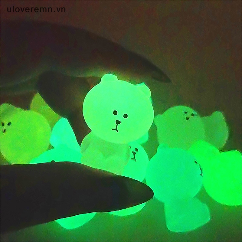 Bộ 2 Đồ trang trí Gấu Nâu Hoạt Hình Mini Màu Kẹo Dùng Trang Trí Tiểu Cảnh