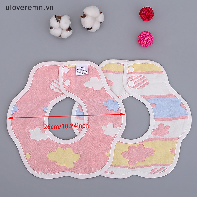 Uloveremn Yếm Ăn Cotton 6 Lớp Xoay 360 Độ Xinh Xắn Tiện Dụng Cho Bé Sơ Sinh