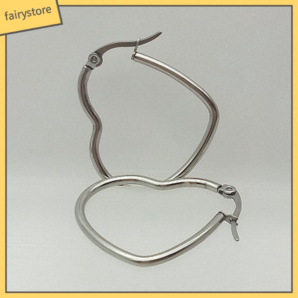 1 Đôi Bông Tai Tròn Màu Trơn Không Dễ Phai Thời Trang Dành Cho Nữ