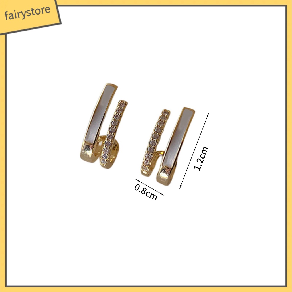[FRO] 1 Đôi Bông Tai Thanh Dọc Dát Đá Zircon Nhẹ Nhàng Thủ Công Mỹ Nghệ Hàng Ngày Cho Nữ