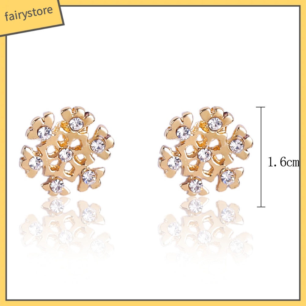 Bông Tai Hình Hoa Tuyết Giáng Sinh Đính Đá Cho Nữ