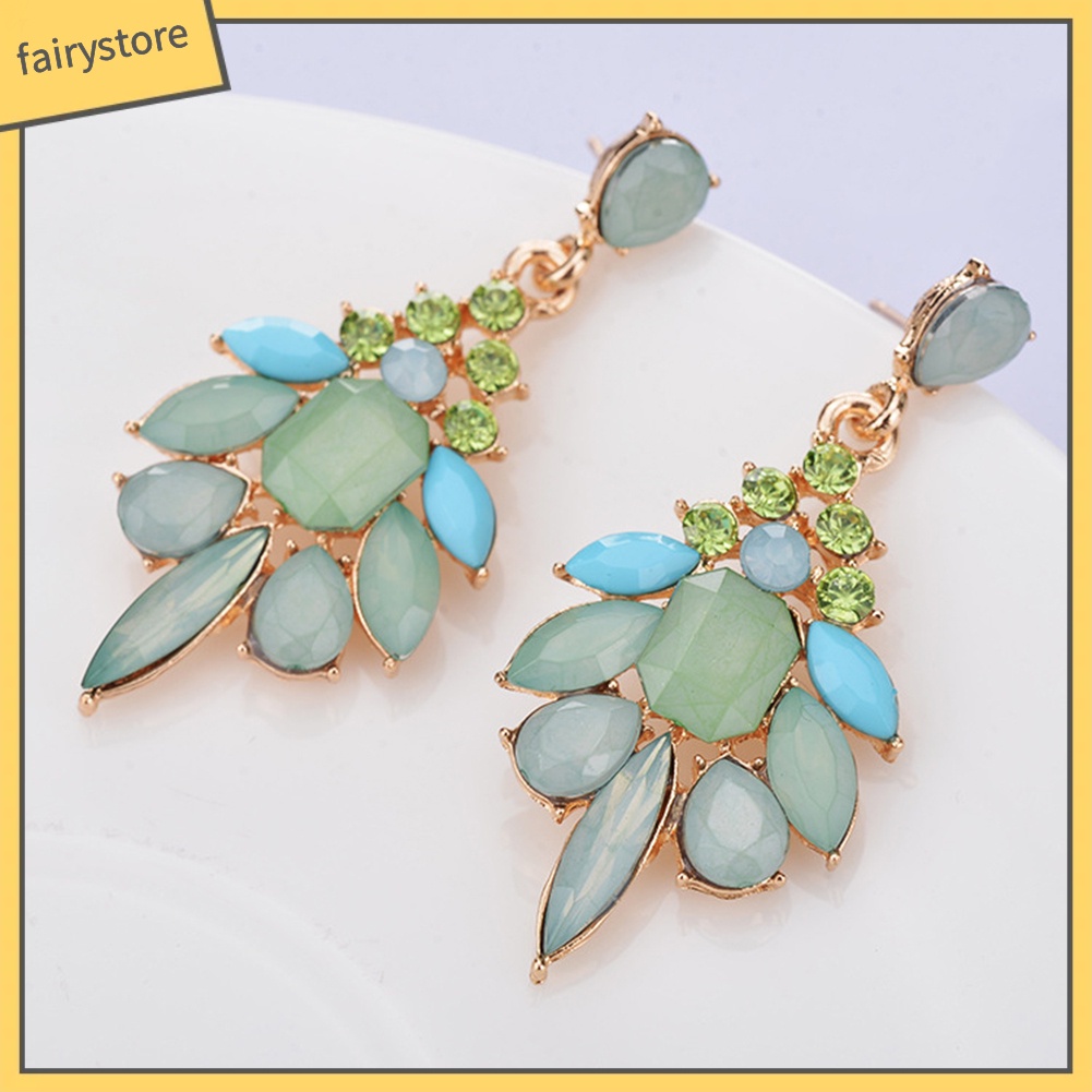 Bông Tai Hình Hoa Đính Kim Cương Giả Tinh Tế Cho Nữ