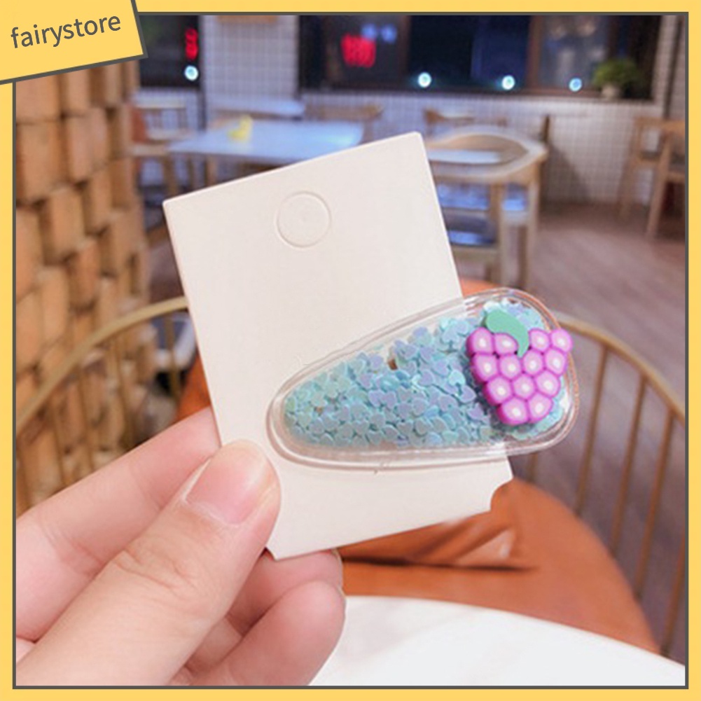 Kẹp Tóc Cát Chảy Hình Giọt Nước Trong Suốt Cho Bé Gái