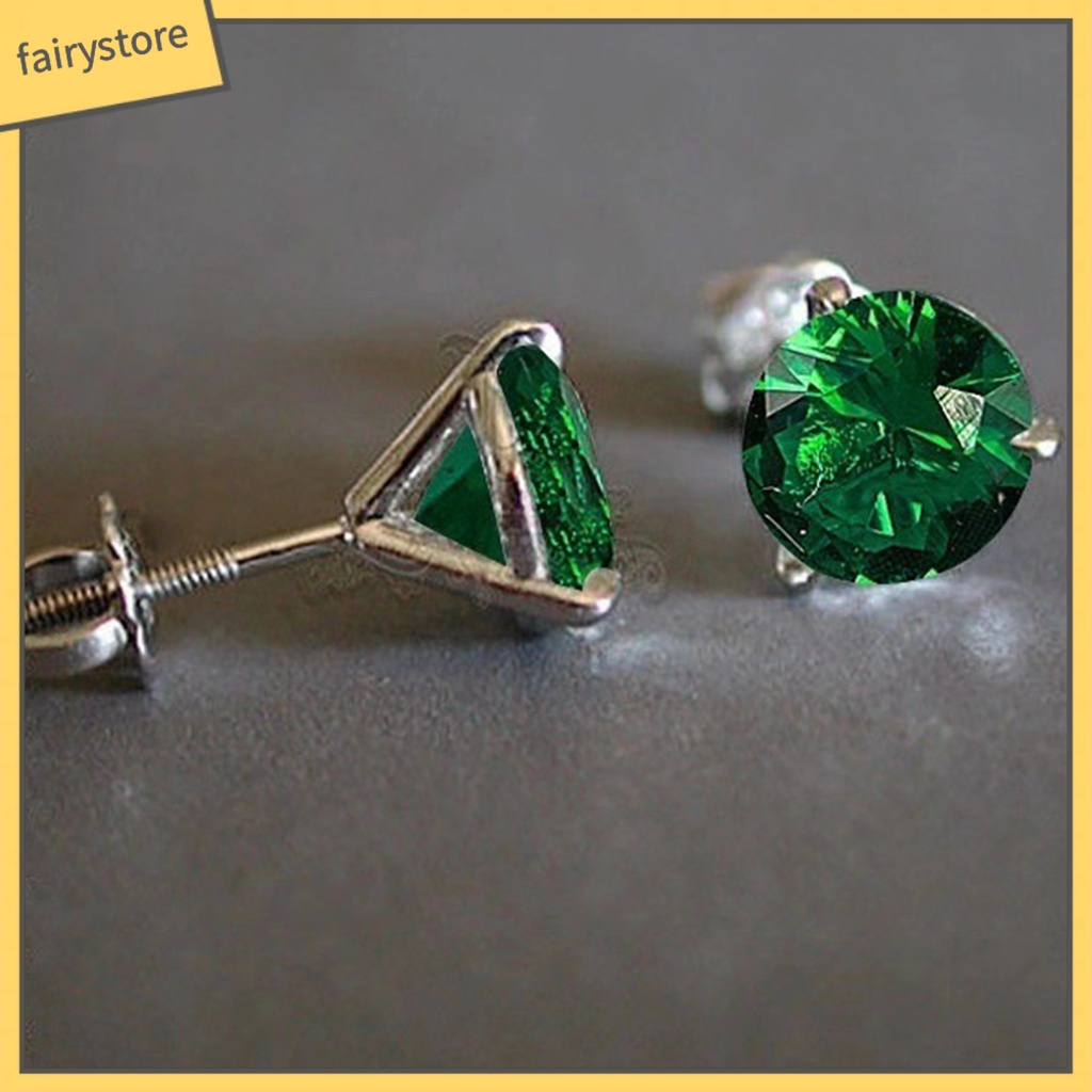 1 Đôi Bông Tai Đính Đá Thời Trang Dành Cho Nữ