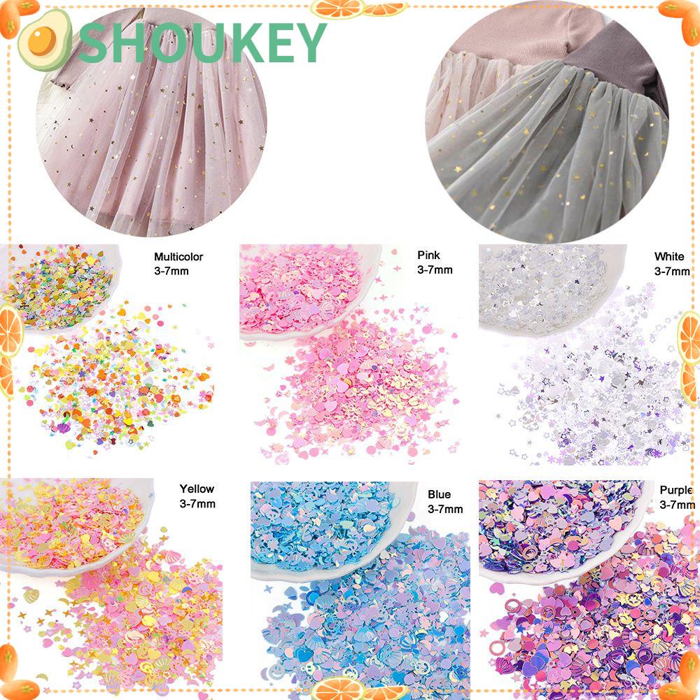 Set 1200 Hạt Kim Sa Hình Ngôi Sao / Trái Tim Trang Trí Scrapbook