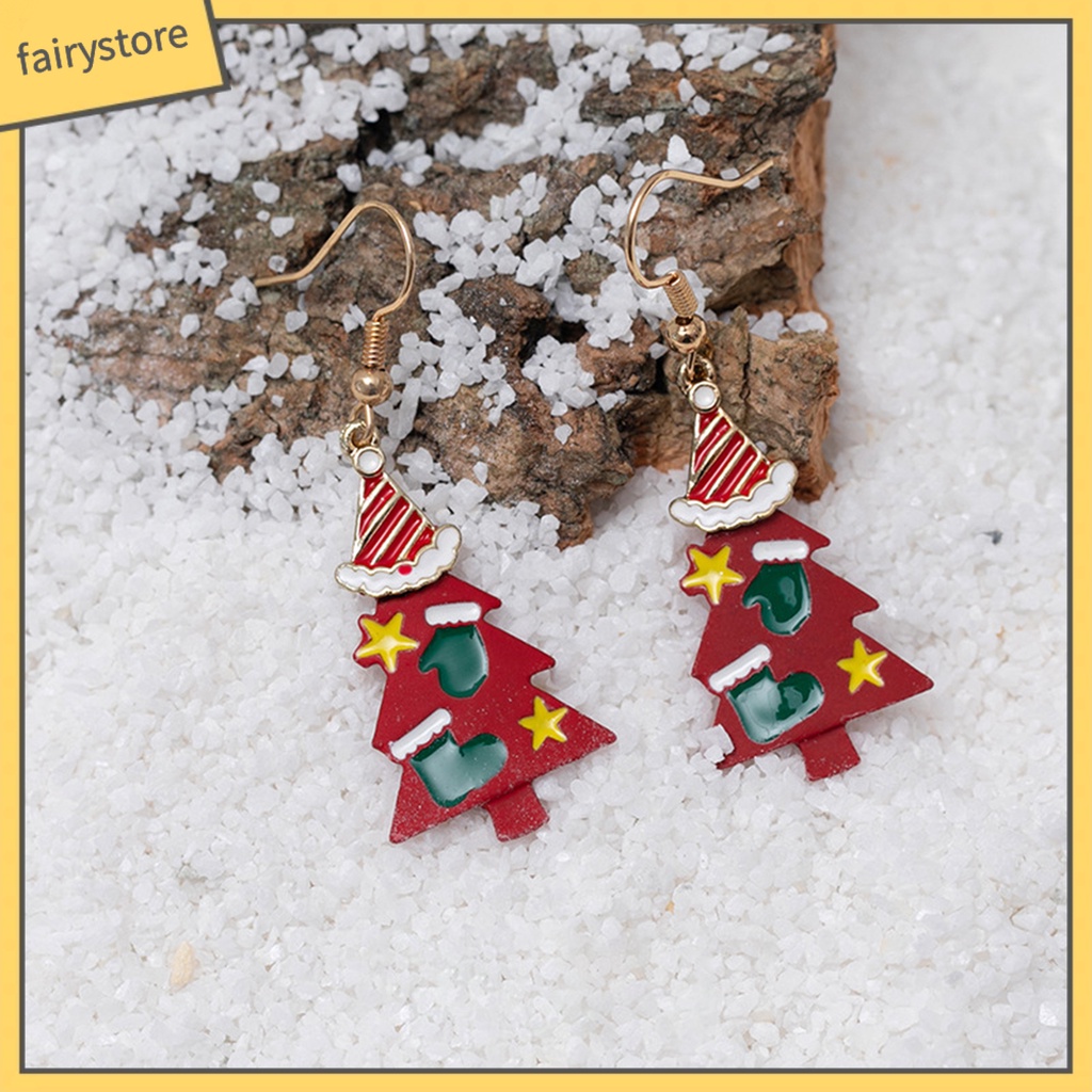 1 Cặp Bông Tai Hình Người Tuyết Nhiều Màu Sắc Siêu Bền Dễ Mặc Giáng Sinh