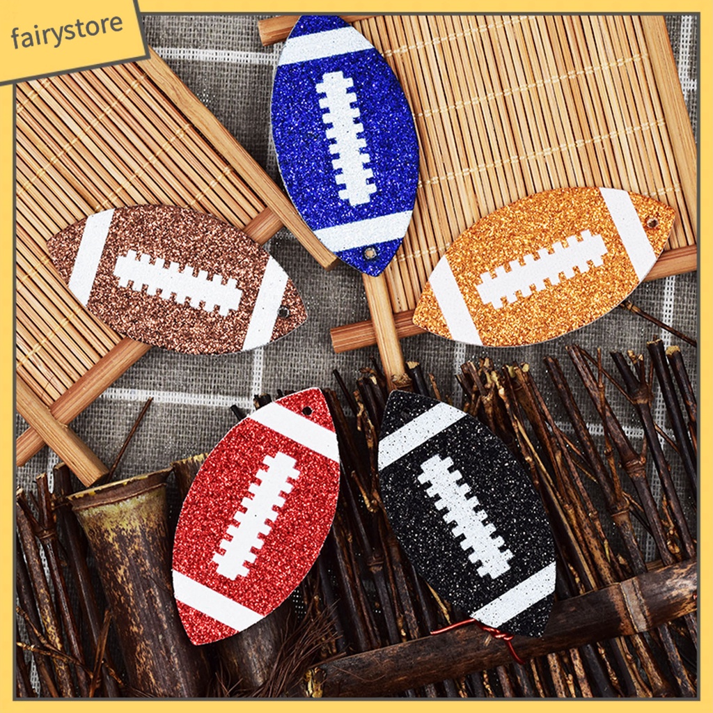 [FRO] Bông Tai Móc Hình Quả Bóng Đá Màu Sắc Tươi Sáng Lấp Lánh Trang Sức Hàng Ngày Cho Nữ