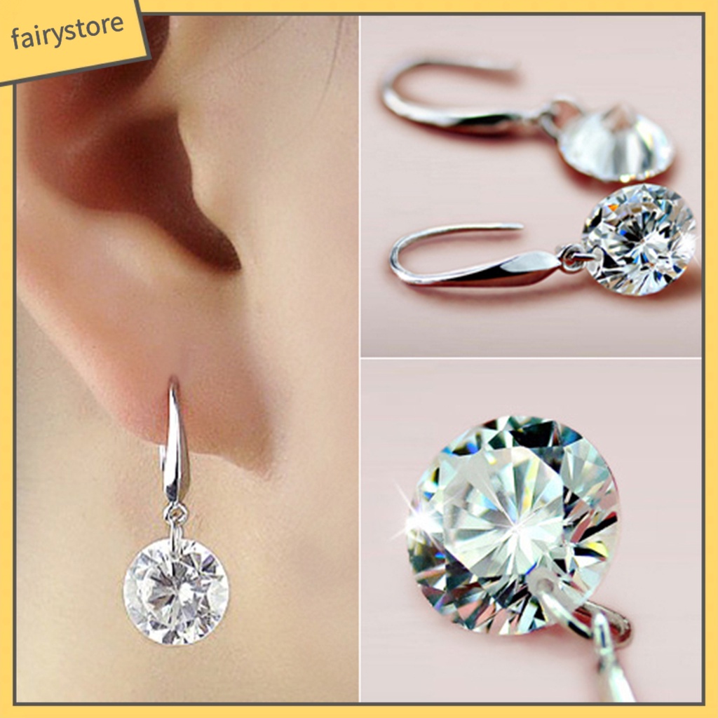 1 Đôi Bông Tai Đính Đá Thời Trang Dành Cho Nữ