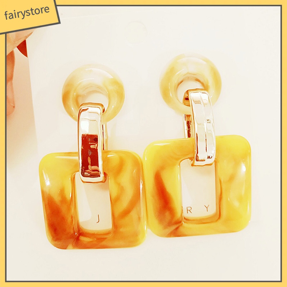 Bông Tai Hình Học Hình Vuông / Tròn Phong Cách Boho Thời Trang Cho Nữ