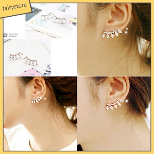 Bông Tai Mạ Bạc Hình Vương Miện Đính Đá Thời Trang