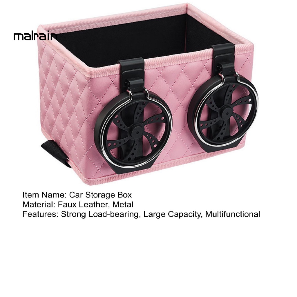 Hộp Đựng Cốc / Điện Thoại / Khăn Giấy Gắn Chỗ Tỳ Tay Trên Xe Hơi Bằng Chất Liệu Giả Da Có Thể Gấp Gọn