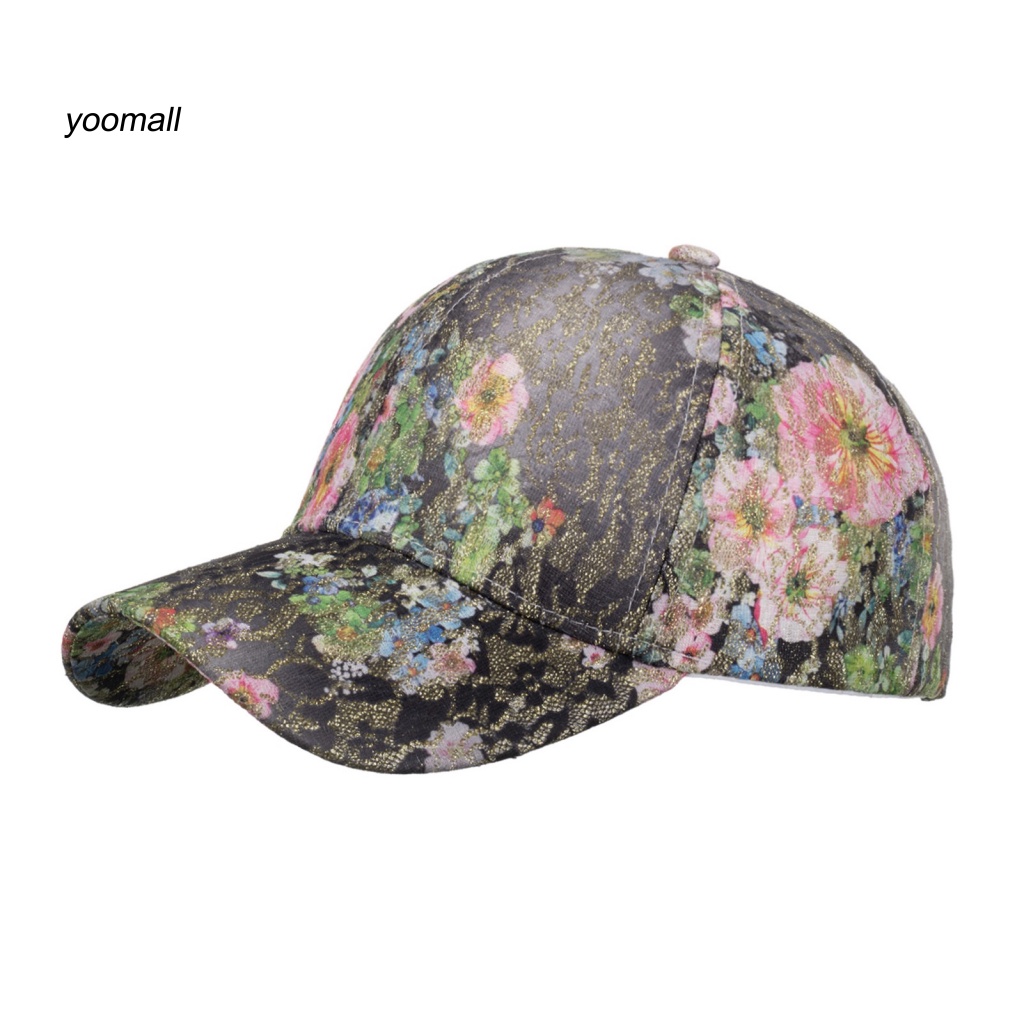Mũ Lưỡi Trai Có Thể Điều Chỉnh Chống Gió / Tia UV Vành Rộng In Họa Tiết Hoa Thời Trang Đường Phố Cho Nữ