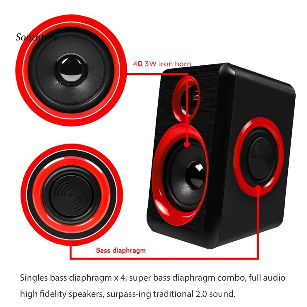 1 Cặp Loa Âm Thanh Vòm Đa Phương Tiện Có Dây USB Cho PC Laptop