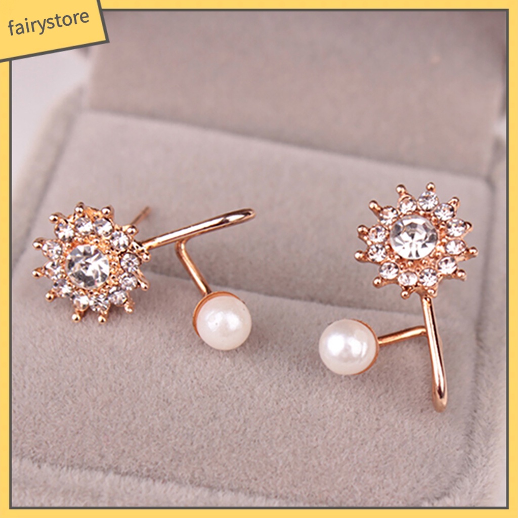 1 Đôi Bông Tai Hình Bông Tuyết Đính Đá Siêu Nhẹ Thanh Lịch