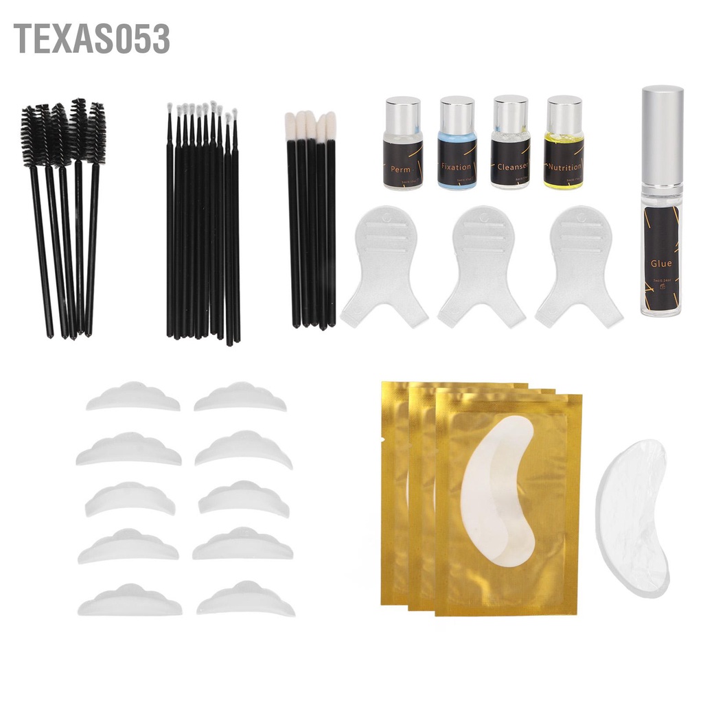 Texas053 Bộ Dụng Cụ Uốn Lông Mi Lâu Dài Thân Thiện Với Làn Da Nâng Cho Salon Sử Tại Nhà