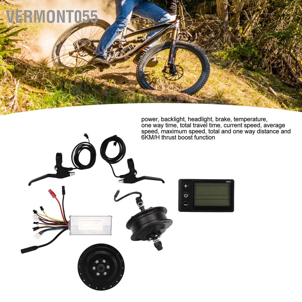 Vermont055 Bộ Chuyển Đổi Xe Đạp Điện 36V 500W Ổ Phía Sau Cho DIY