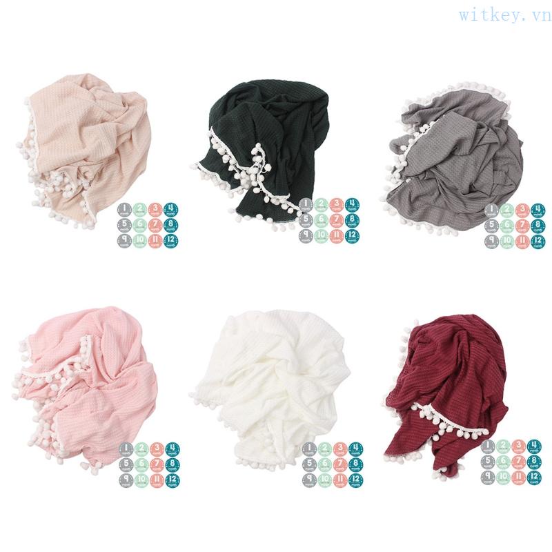 Chăn Quấn Em Bé Không Mùi Mềm Mại Thoải Mái Phối Tua Rua