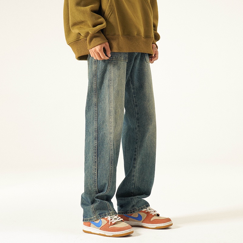 Quần Jean Dài Dáng Rộng Phong Cách Đường Phố Mỹ Thời Trang Xuân Hè Cá Tính Cho Nam