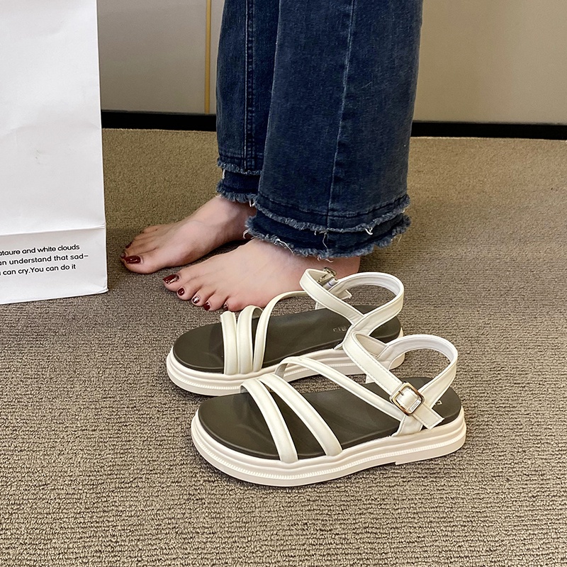 Giày Sandal Mùa Hè Phong Cách Pháp Đơn Giản Cho Nữ