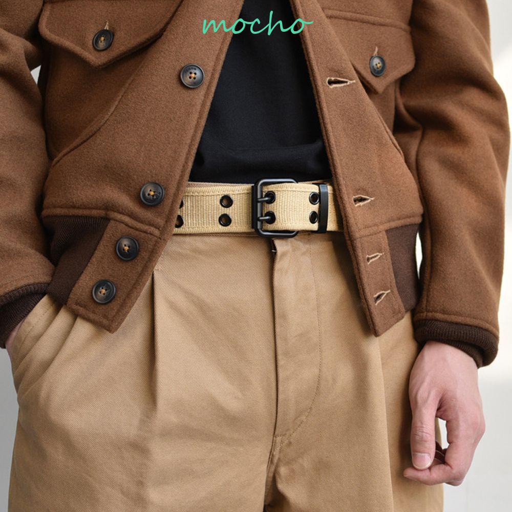 Thắt Lưng Vải Canvas Khóa Kim Loại Rỗng Kiểu Hàn Quốc Thời Trang Cho Nam Và Nữ