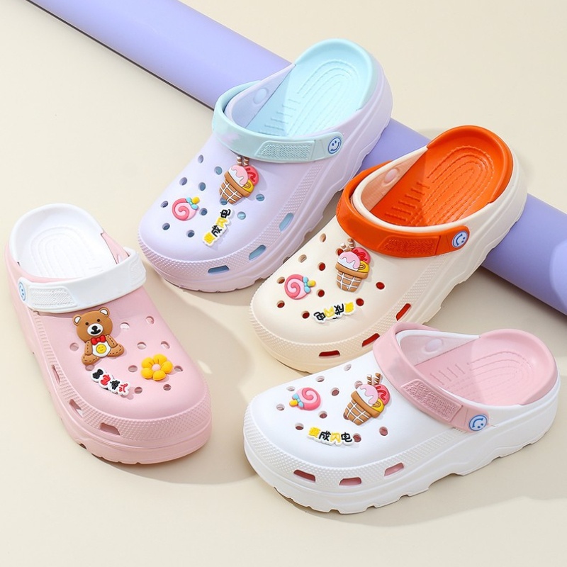 Xăng Đan Cao Gót Độn Đế Thiết Kế Hình Hoạt Hình Dễ Thương