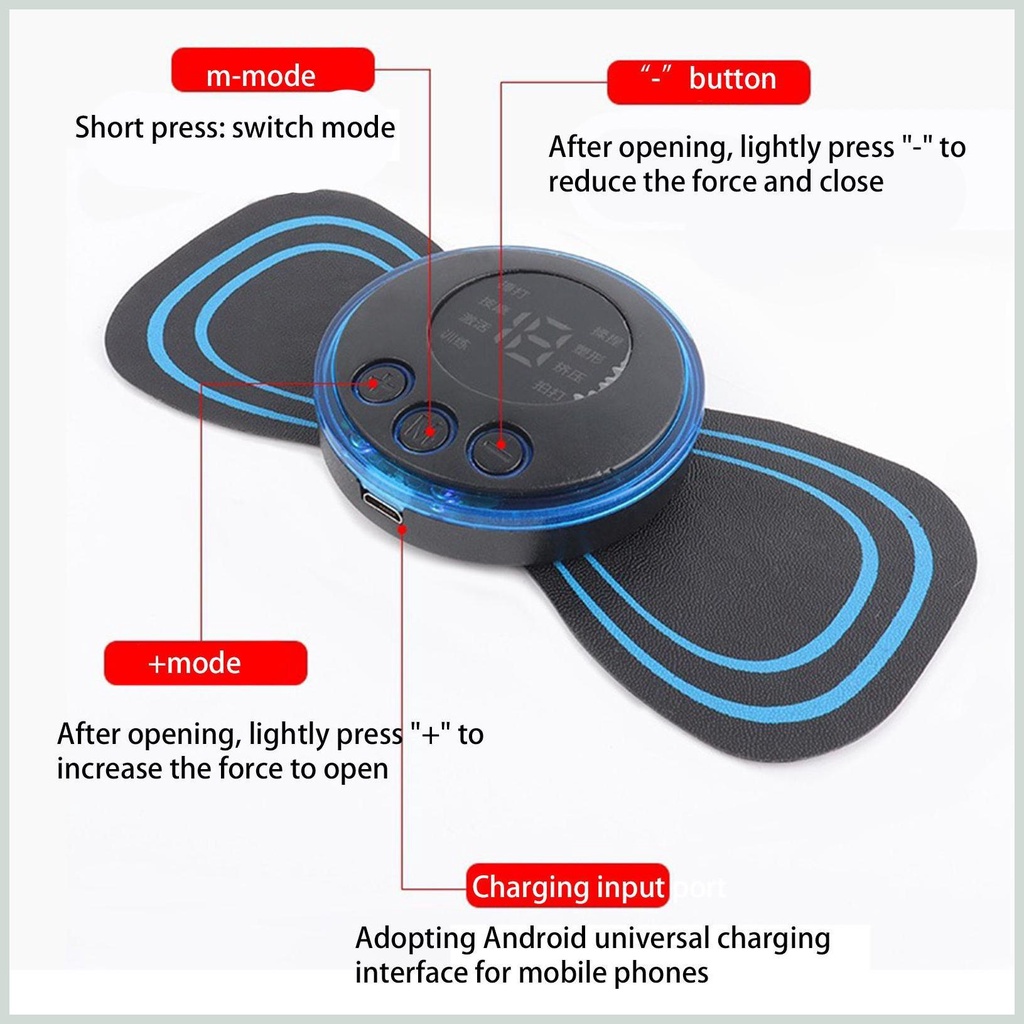 Mát xa vai điện EMS Mini, Mát xa cánh bướm EMS di động thông minh, Lót mát xa cơ bắp thông minh để vai và cổ