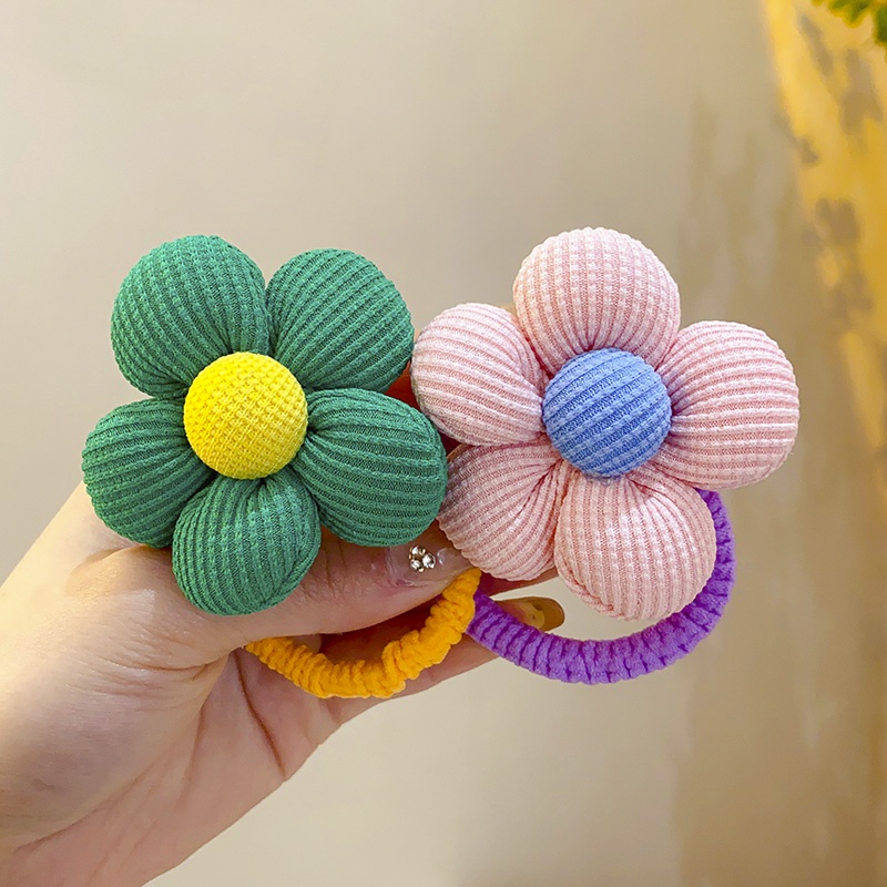 Dây Buộc Tóc Đính Hoa Lớn Bằng Cao Su Dễ Thương Cho Bé Gái