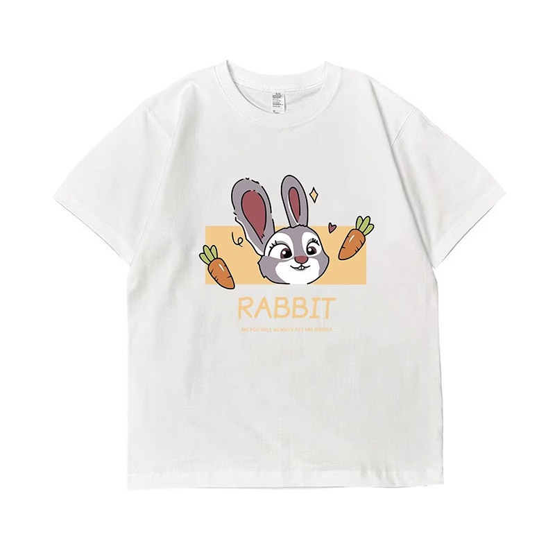 EERSHENSHI Áo Thun cotton Tay Ngắn In Họa Tiết Hoạt Hình Đơn Giản Chất Lượng Cao Cho Cặp Đôi