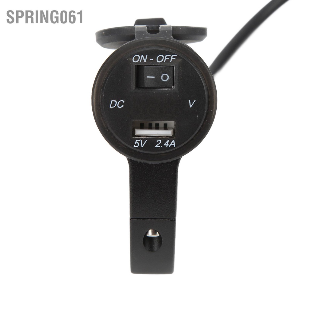 Spring061 Sạc USB Xe Máy Công Tắc Độc Lập 12V Nhanh Màn Hình Hiển Thị Kỹ Thuật Số Điện Áp Chống Nước 2.4A Cho Tính Bảng GPS