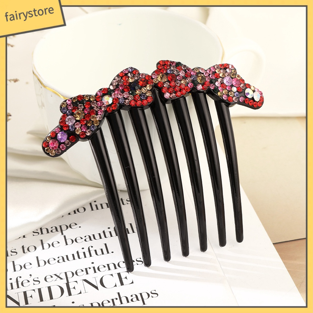 Lược Cài Tóc Đính Đá Chống Trượt Phong Cách Hàn Quốc Cho Cô Dâu