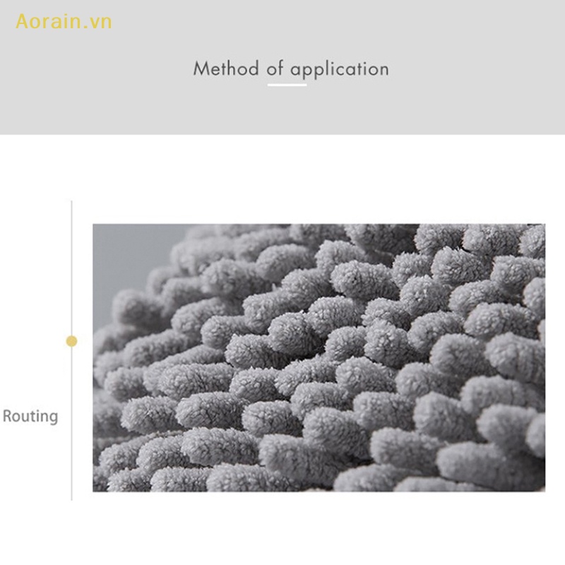 {Aorain} Khăn Lau Tay Nhà Bếp / Phòng Tắm Bằng Sợi Chenille Nhanh Khô Có Dây Treo
