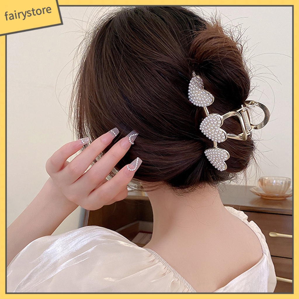 Kẹp Tóc Hình Trái Tim Đính Đá Lấp Lánh Bằng Thép Không Gỉ