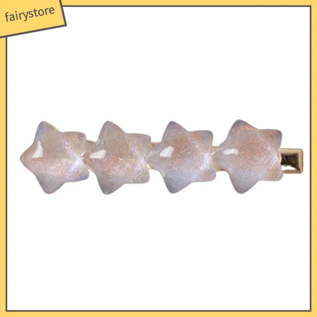 Kẹp Tóc Trang Trí Ngôi Sao Trong Suốt Bằng Nhựa Resin Chống Trượt Phong Cách Hàn Quốc Cho Nữ