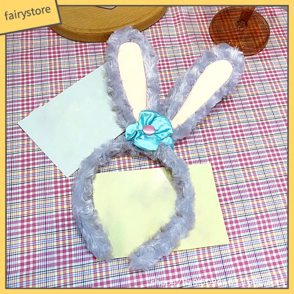 Băng Đô Tai Thỏ / Gấu / Hươu Cao Cổ Phủ Lông Xù Dễ Thương Dành Cho Nữ