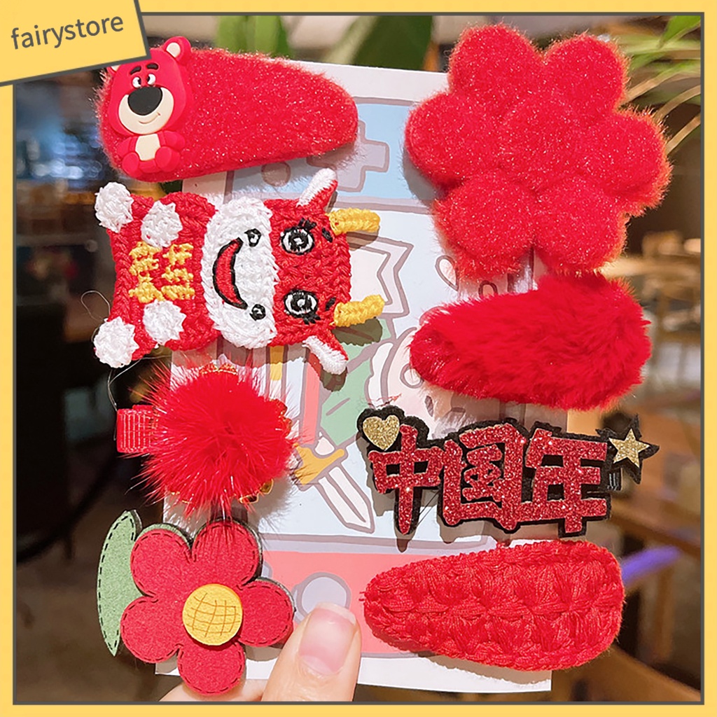 Kẹp Tóc Tua Rua Phong Cách Trung Hoa Cổ Điển Mừng Năm Mới Cho Bé