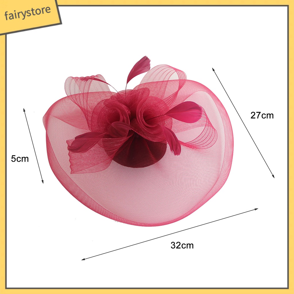 Mũ Lưới Che Mặt Đính Lông Vũ Màu Sắc Tinh Khiết Nhẹ Nhàng Thanh Lịch Dành Cho Cô Dâu