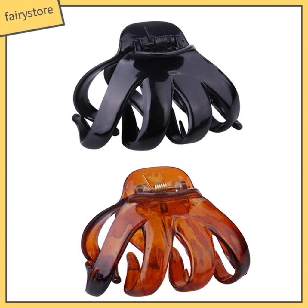 Set 4 Kẹp Tóc Càng Cua Chống Rơi Màu Trơn Phong Cách Hàn Quốc Cho Nữ