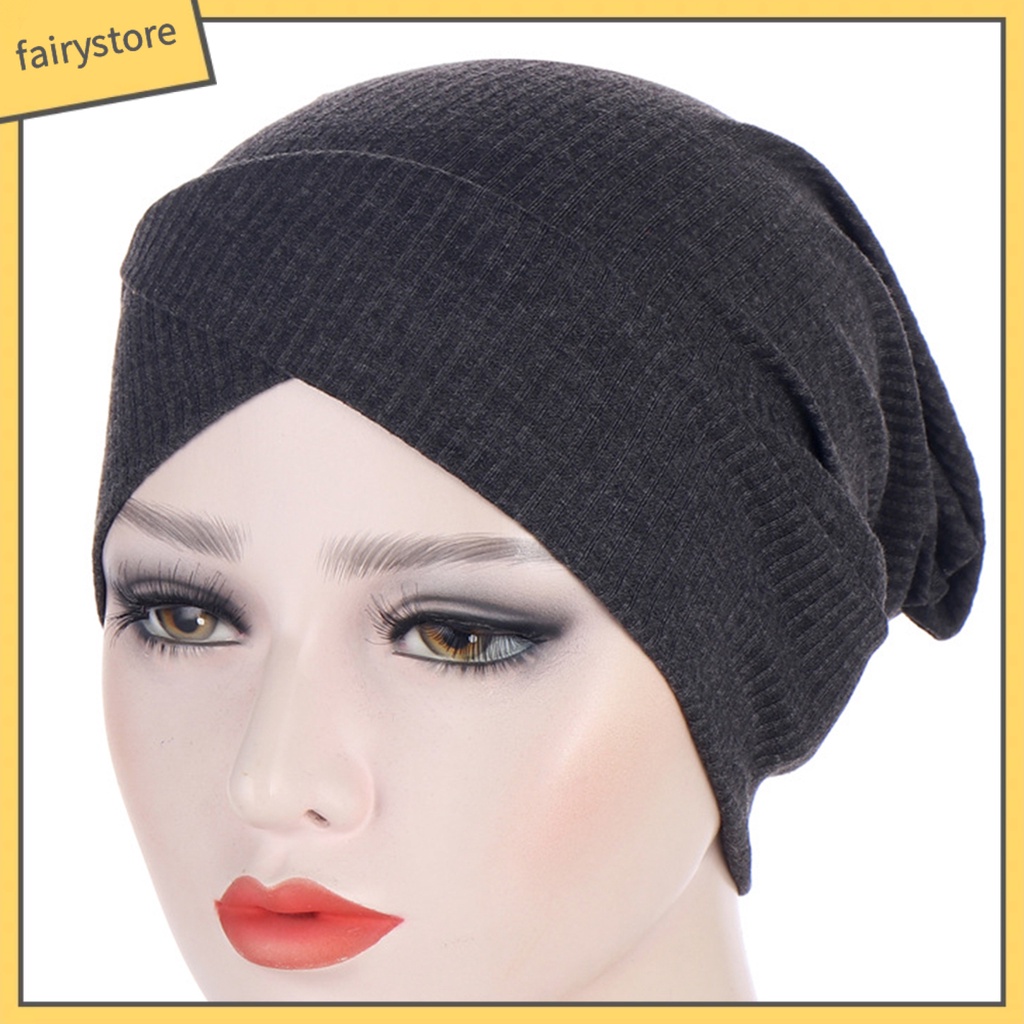 Khăn Quấn Tóc Cotton Co Giãn Màu Trơn Dành Cho Nữ