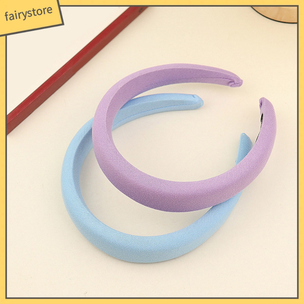 Băng Đô Cài Tóc Mềm Mại Co Giãn Gọn Nhẹ Chống Trượt Màu Trơn Dành Cho Nữ